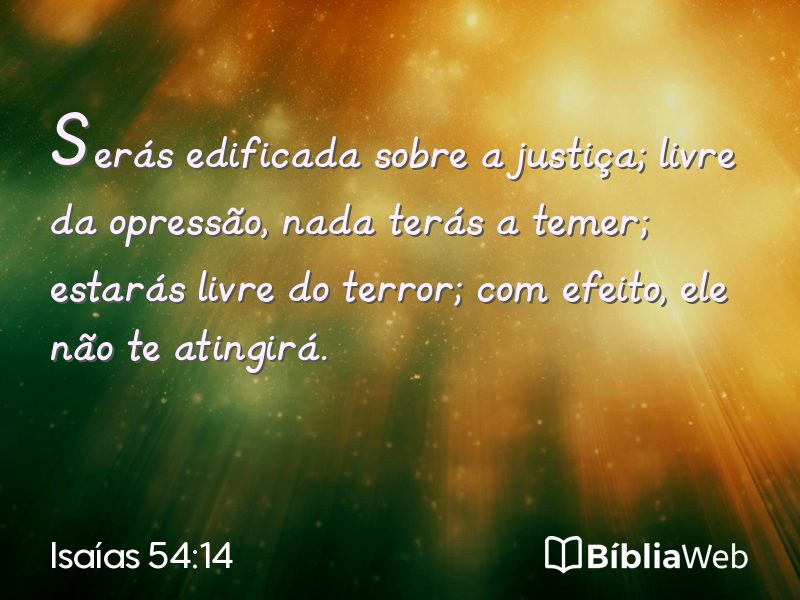 Isaías 54:14 em imagem para compartilhar