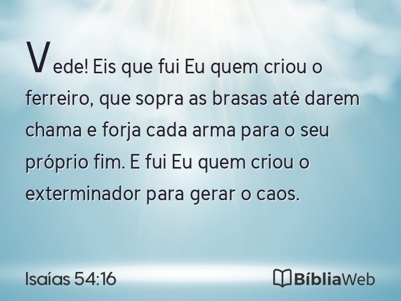Isaías 54:16 em imagem para compartilhar