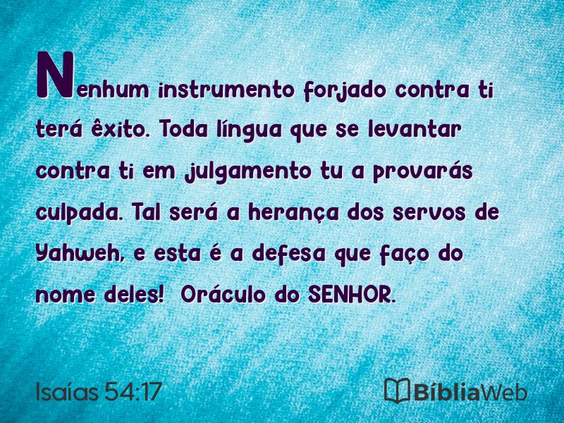 Isaías 54:17 em imagem para compartilhar