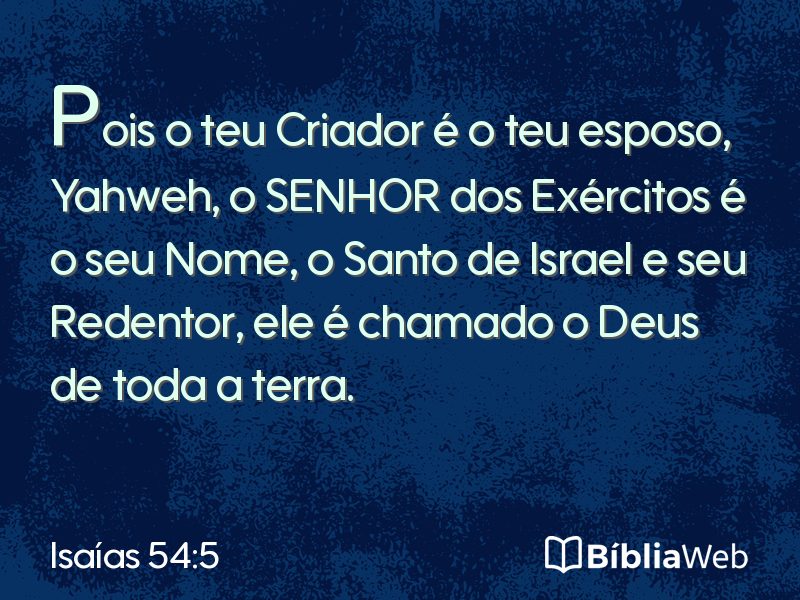 Isaías 54:5 em imagem para compartilhar