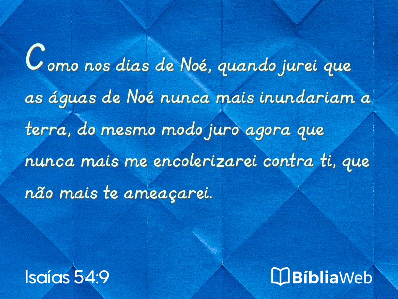 Isaías 54:9 em imagem para compartilhar