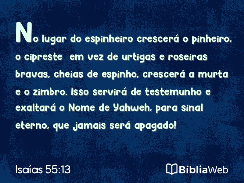 Isaías 55:13 em imagem para compartilhar