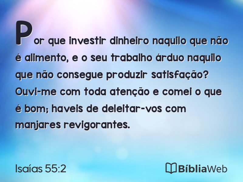 Isaías 55:2 em imagem para compartilhar