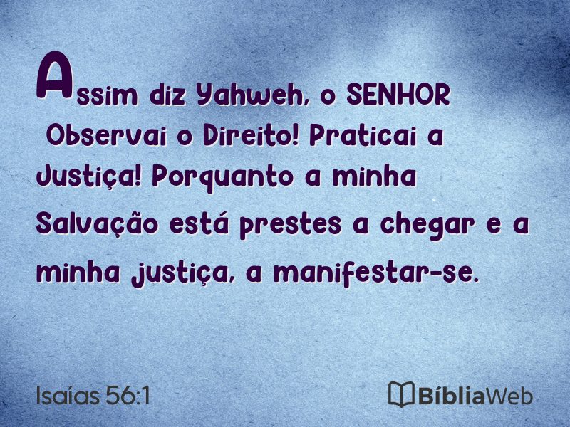 Isaías 56:1 em imagem para compartilhar