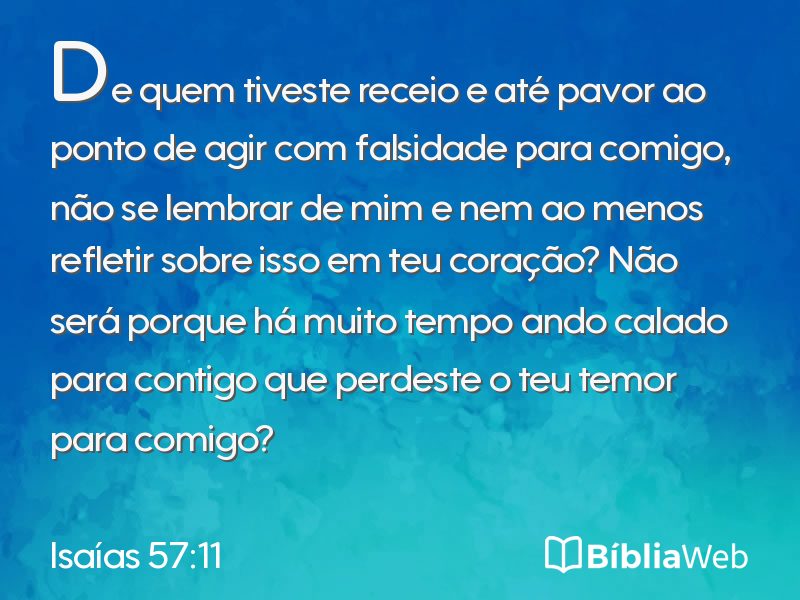 Isaías 57:11 em imagem para compartilhar