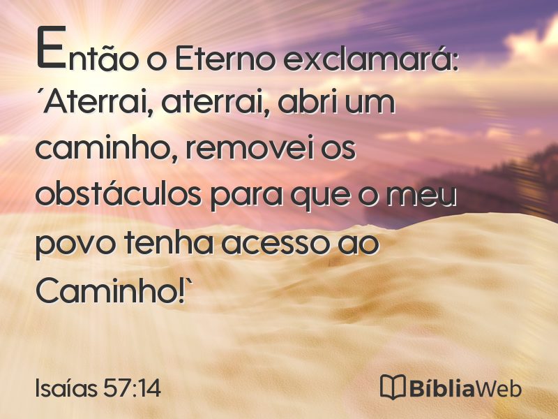 Isaías 57:14 em imagem para compartilhar