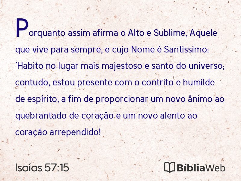 Isaías 57:15 em imagem para compartilhar