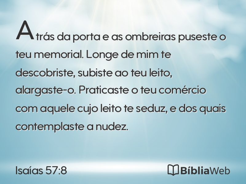 Isaías 57:8 em imagem para compartilhar