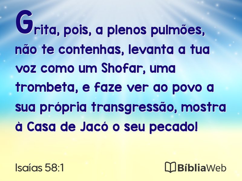 Isaías 58:1 em imagem para compartilhar
