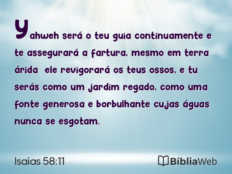 Isaías 58:11 em imagem para compartilhar