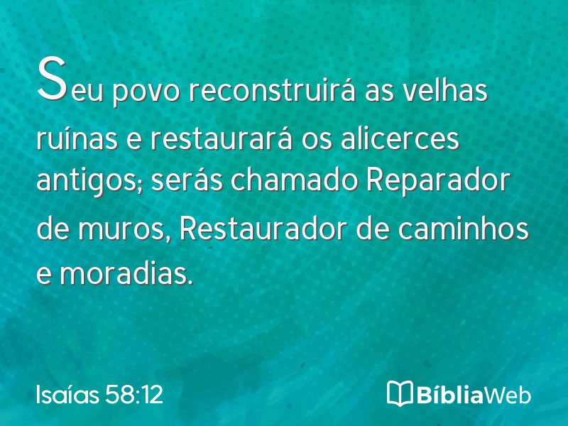 Isaías 58:12 em imagem para compartilhar