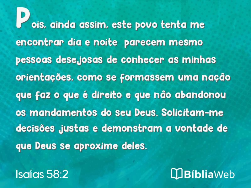 Isaías 58:2 em imagem para compartilhar