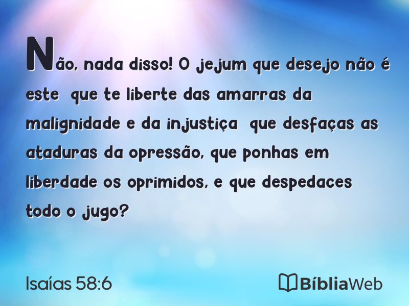 Isaías 58:6 em imagem para compartilhar