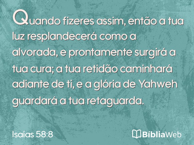 Isaías 58:8 em imagem para compartilhar