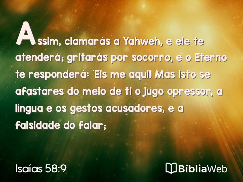 Isaías 58:9 em imagem para compartilhar