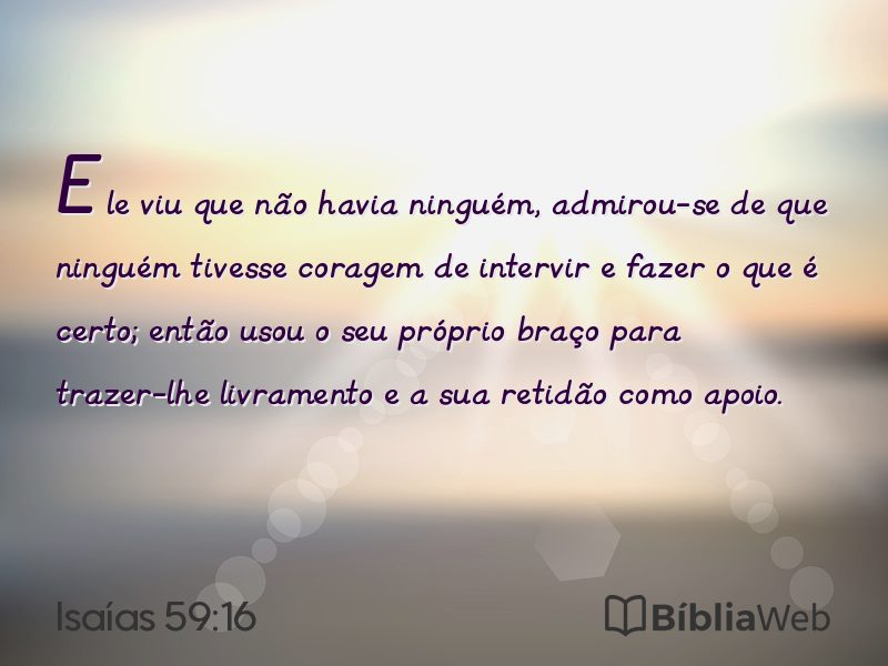 Isaías 59:16 em imagem para compartilhar