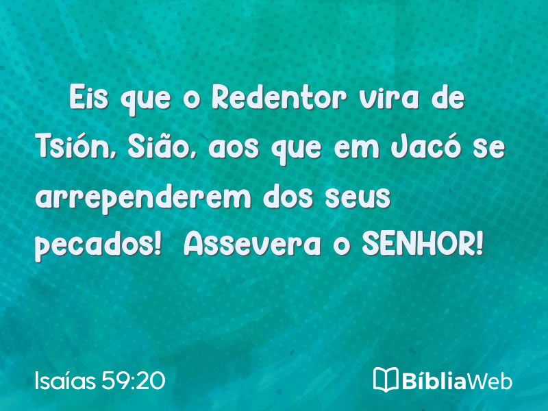 Isaías 59:20 em imagem para compartilhar