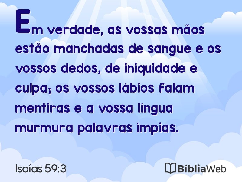 Isaías 59:3 em imagem para compartilhar