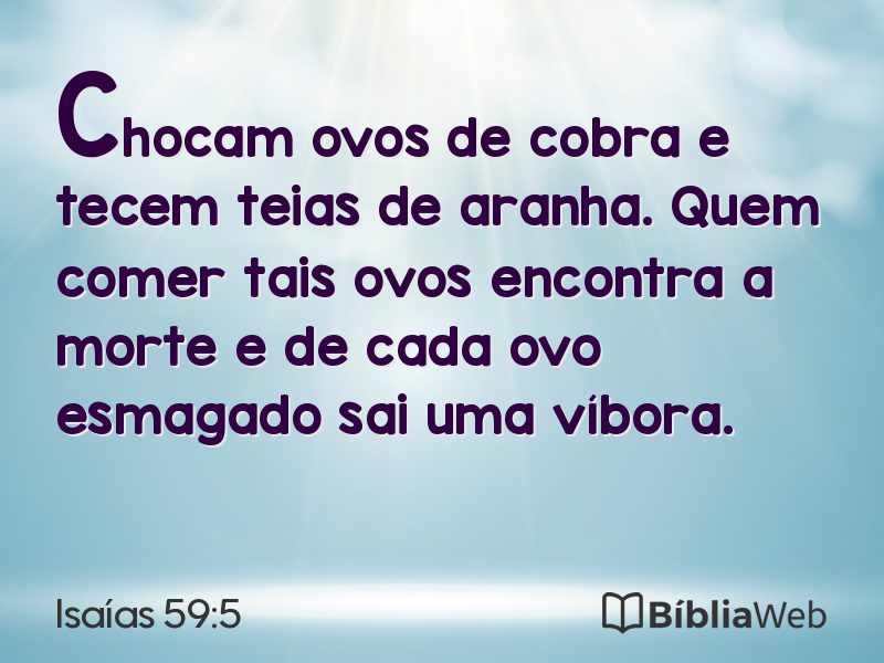 Isaías 59:5 em imagem para compartilhar