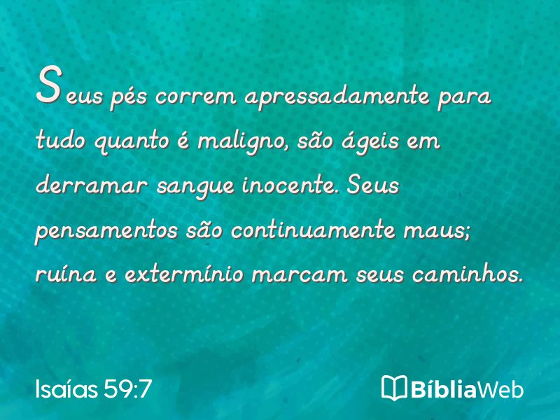 Isaías 59:7 em imagem para compartilhar