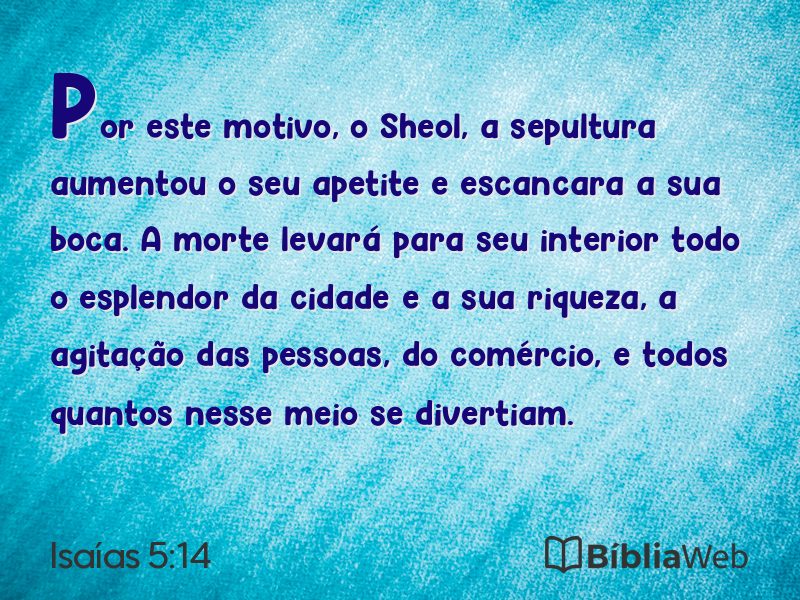 Isaías 5:14 em imagem para compartilhar
