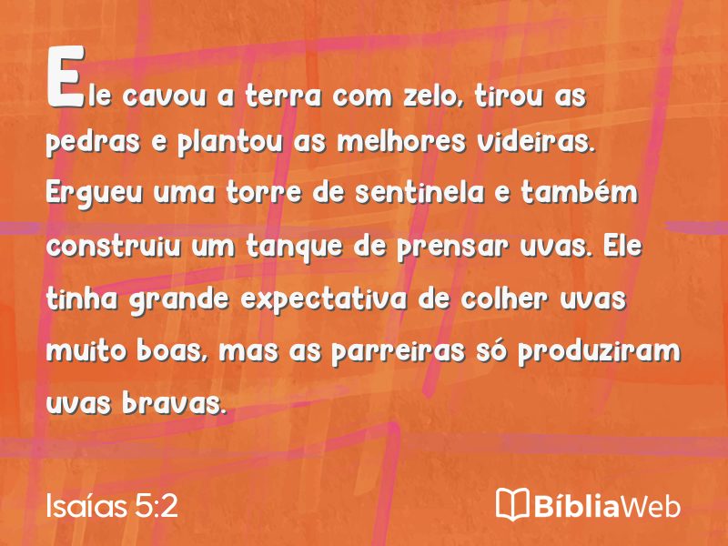 Isaías 5:2 em imagem para compartilhar