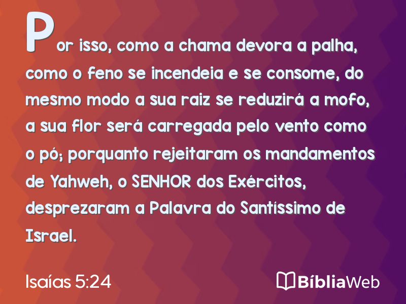 Isaías 5:24 em imagem para compartilhar