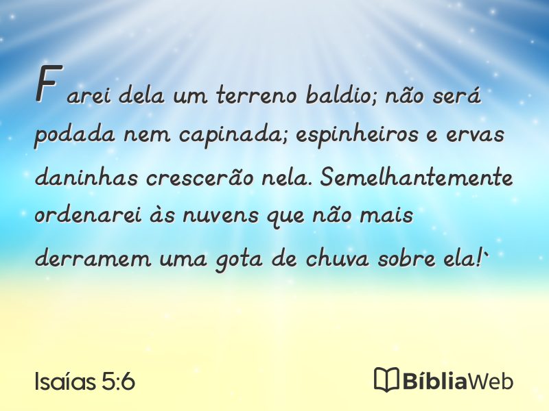 Isaías 5:6 em imagem para compartilhar