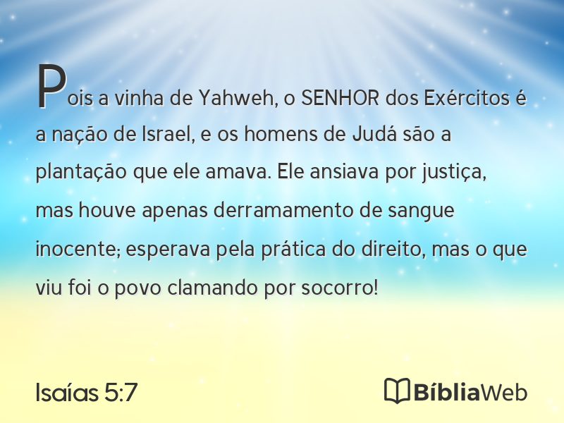 Isaías 5:7 em imagem para compartilhar