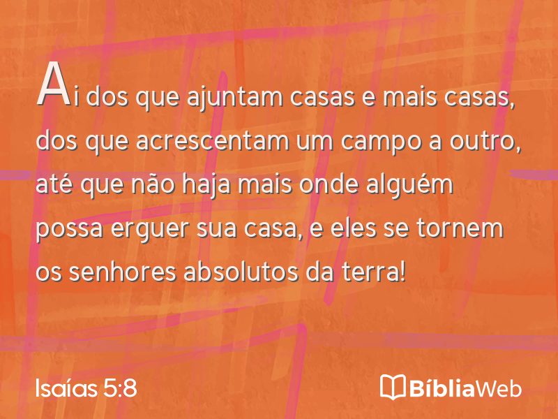 Isaías 5:8 em imagem para compartilhar