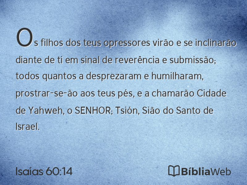 Isaías 60:14 em imagem para compartilhar