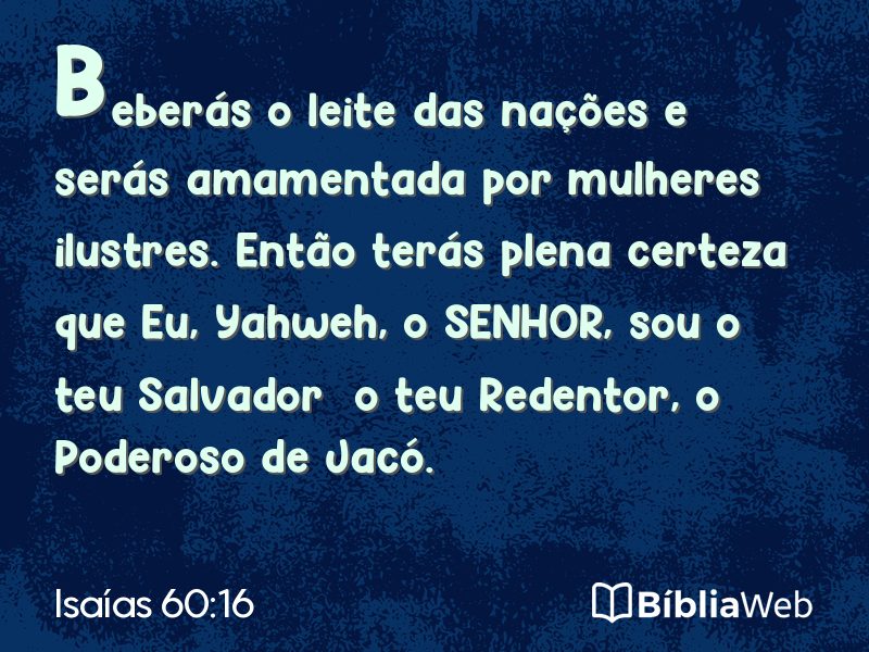 Isaías 60:16 em imagem para compartilhar