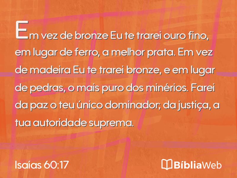 Isaías 60:17 em imagem para compartilhar