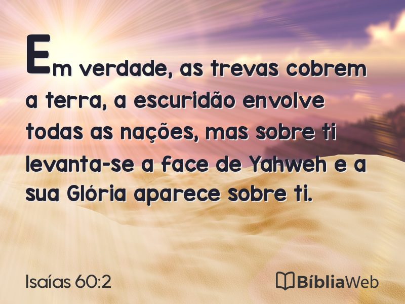 Isaías 60:2 em imagem para compartilhar