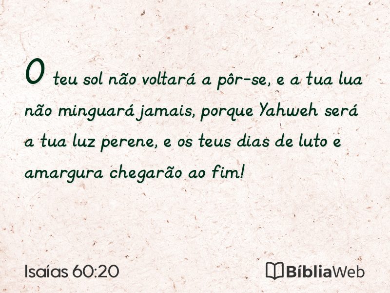 Isaías 60:20 em imagem para compartilhar