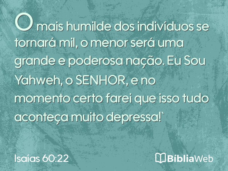 Isaías 60:22 em imagem para compartilhar