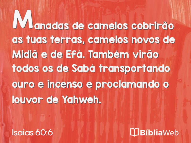 Isaías 60:6 em imagem para compartilhar