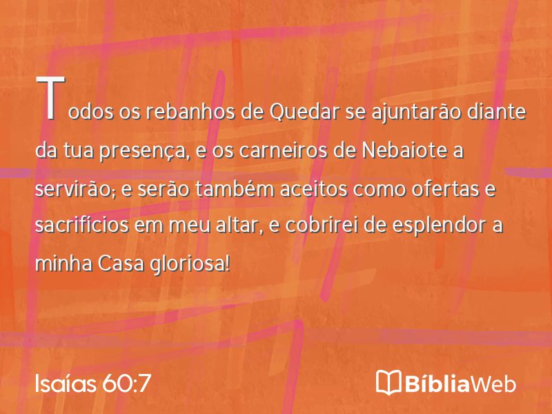 Isaías 60:7 em imagem para compartilhar