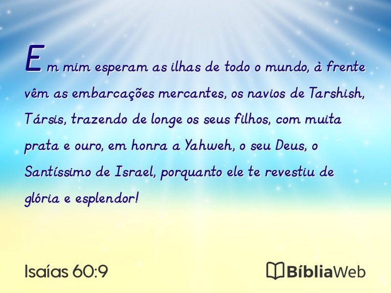 Isaías 60:9 em imagem para compartilhar