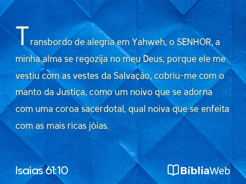 Isaías 61:10 em imagem para compartilhar