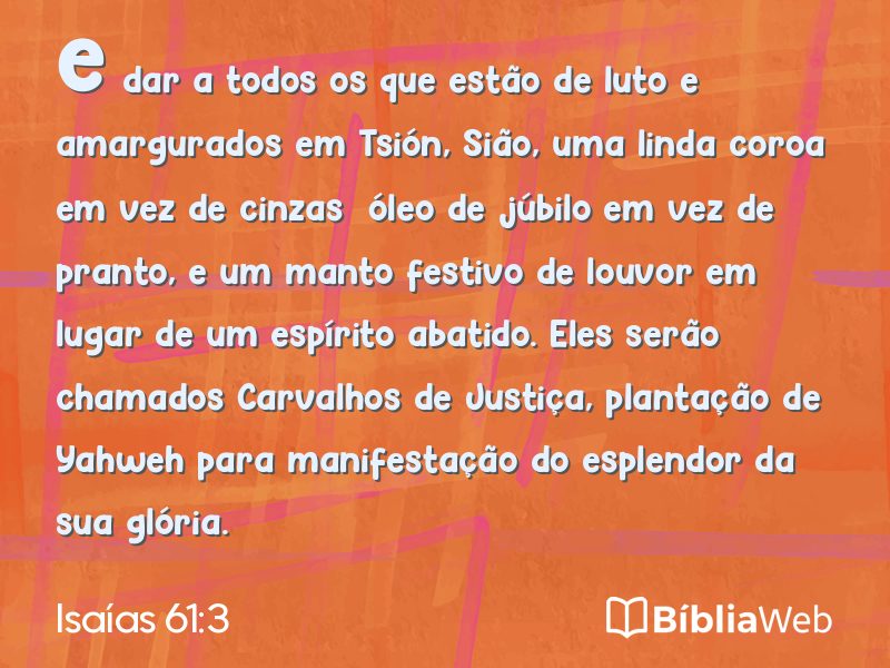 Isaías 61:3 em imagem para compartilhar
