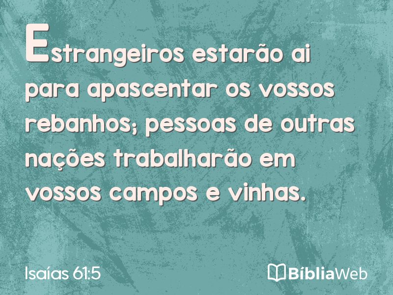 Isaías 61:5 em imagem para compartilhar