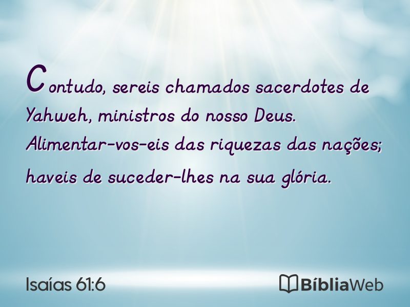 Isaías 61:6 em imagem para compartilhar