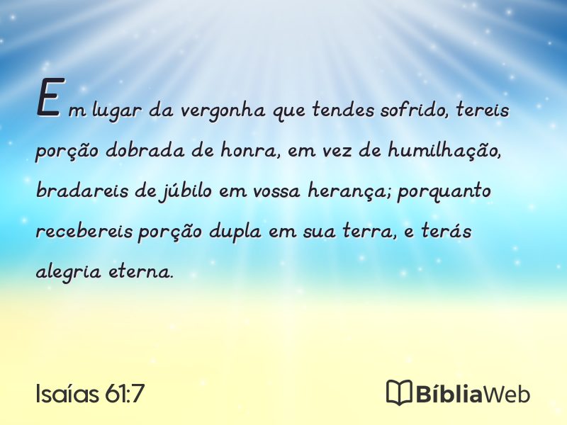 Isaías 61:7 em imagem para compartilhar