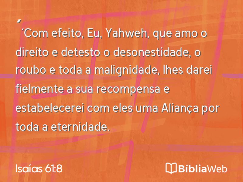 Isaías 61:8 em imagem para compartilhar