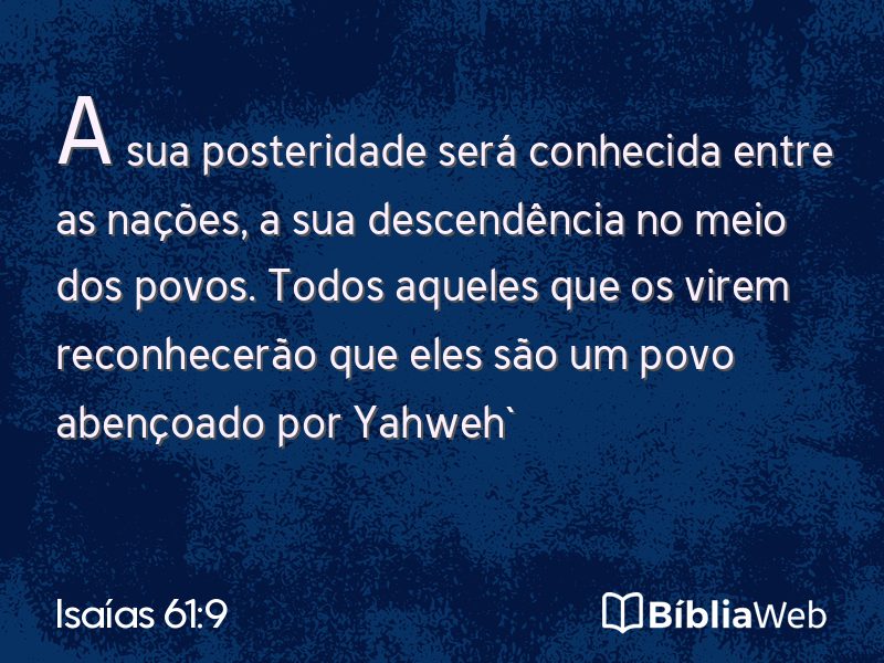 Isaías 61:9 em imagem para compartilhar