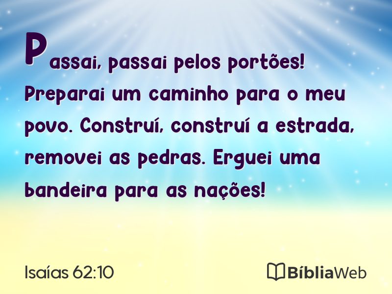 Isaías 62:10 em imagem para compartilhar