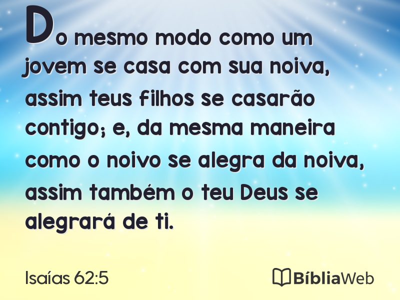 Isaías 62:5 em imagem para compartilhar