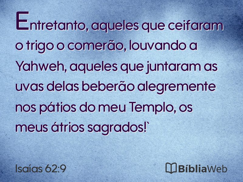 Isaías 62:9 em imagem para compartilhar