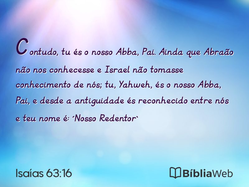Isaías 63:16 em imagem para compartilhar